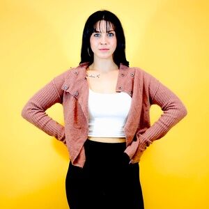 💗🧚🏻‍♀️NWOT Free People Pink Mauve Free Flowing Cardigan - Size Small🧚🏻‍♀️💗